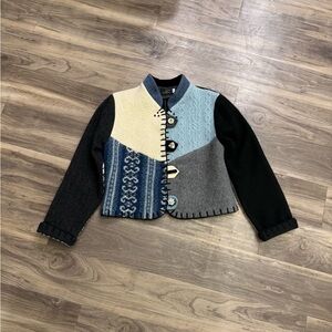Baabaazuzu Women's Jacket One of Kind Wool Up Cycled Art To Wear, Size Small